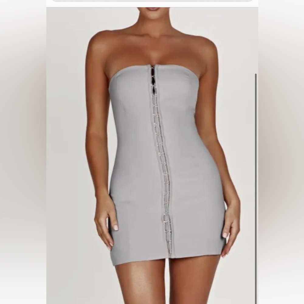 Meshki Ornella Hook and Eye Strapless Bodycon Dress